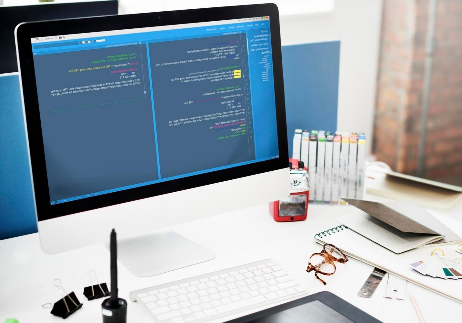 Software testing environment showing multiple screens with code and testing interfaces